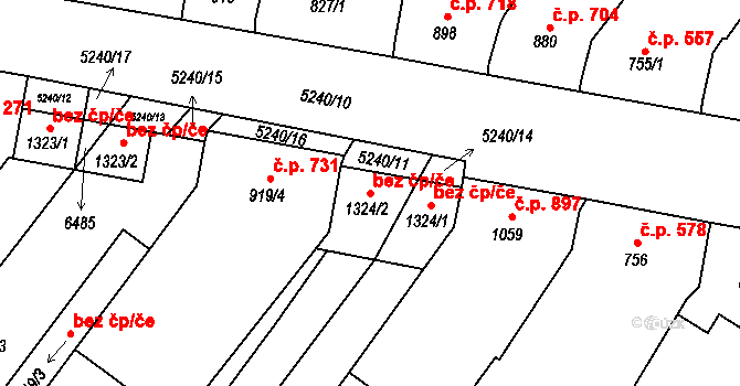 Velké Bílovice 42873762 na parcele st. 1324/2 v KÚ Velké Bílovice, Katastrální mapa