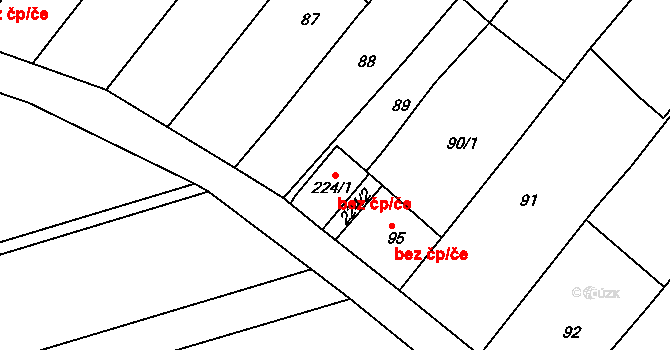 Holešov 43156762 na parcele st. 224/1 v KÚ Količín, Katastrální mapa