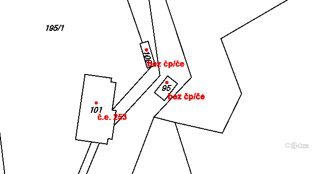 Horní Bradlo 43712762 na parcele st. 95 v KÚ Lipka, Katastrální mapa