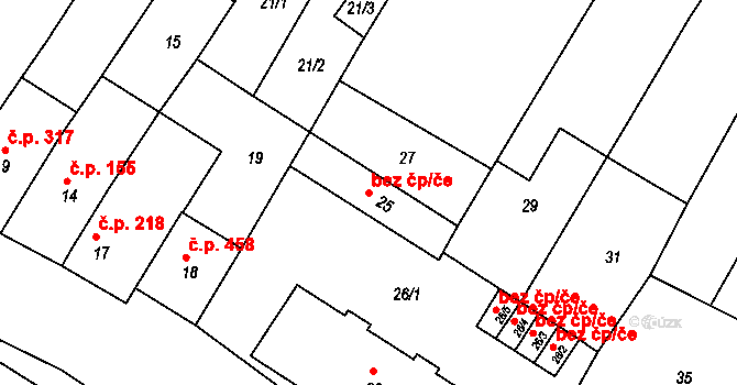 Otnice 45882762 na parcele st. 25 v KÚ Otnice, Katastrální mapa