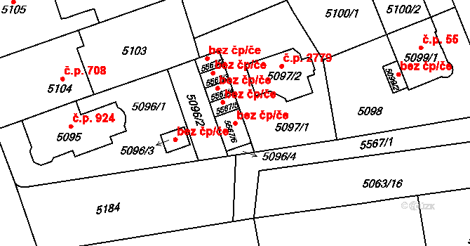 Plzeň 46298762 na parcele st. 5567/6 v KÚ Plzeň, Katastrální mapa