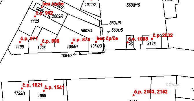 Žatec 47114762 na parcele st. 1064/3 v KÚ Žatec, Katastrální mapa