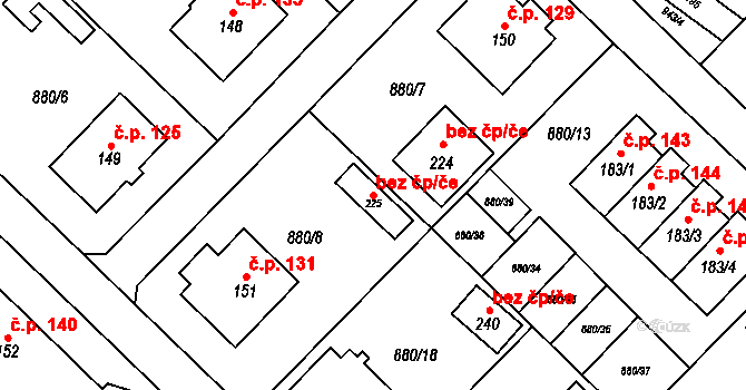 Nížkov 47282762 na parcele st. 225 v KÚ Nížkov, Katastrální mapa