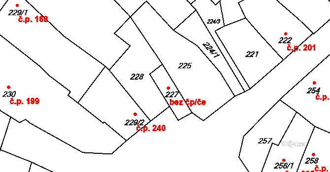 Znojmo 47473762 na parcele st. 227 v KÚ Oblekovice, Katastrální mapa
