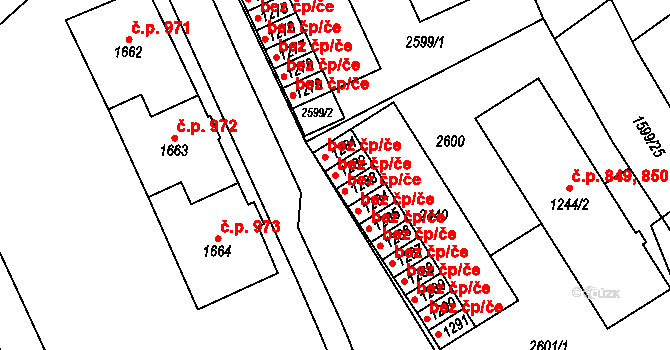 Litomyšl 49967762 na parcele st. 1282 v KÚ Litomyšl, Katastrální mapa