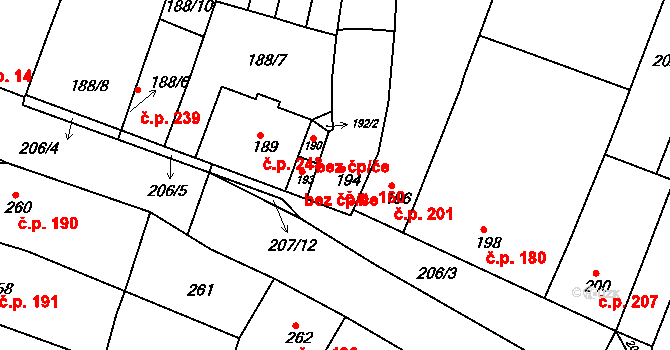 Vícemilice 160, Bučovice na parcele st. 194 v KÚ Vícemilice, Katastrální mapa