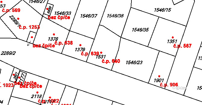 Beroun-Město 640, Beroun na parcele st. 1531 v KÚ Beroun, Katastrální mapa