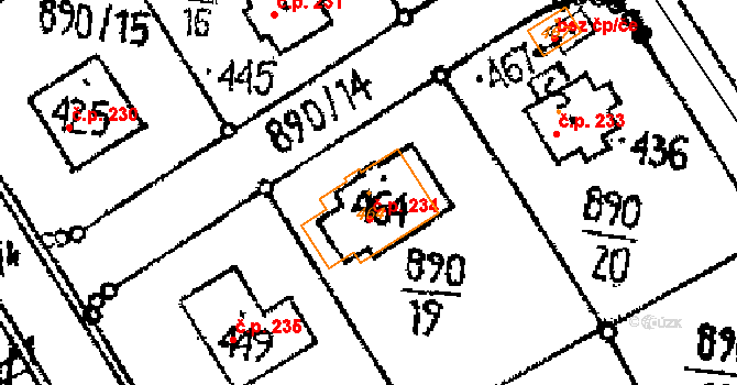 Opatovec 234 na parcele st. 464 v KÚ Opatovec, Katastrální mapa