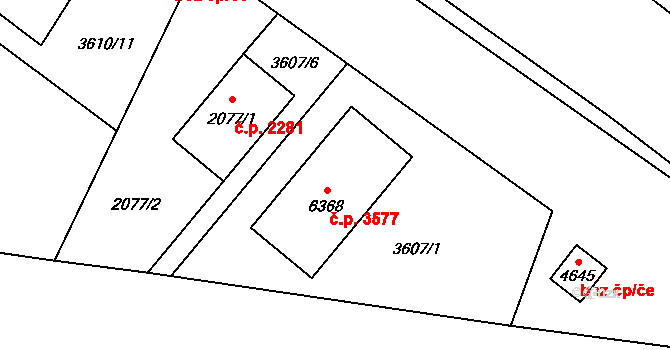 Břeclav 3577 na parcele st. 6368 v KÚ Břeclav, Katastrální mapa