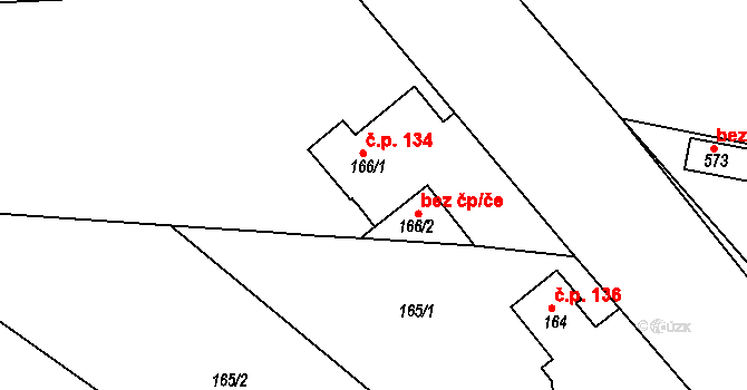 Církvice 134 na parcele st. 166/1 v KÚ Církvice u Kutné Hory, Katastrální mapa