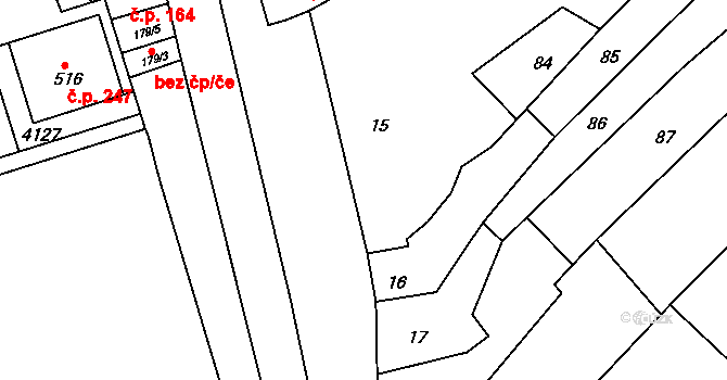 Chvalkovice na Hané 66, Ivanovice na Hané na parcele st. 15 v KÚ Chvalkovice na Hané, Katastrální mapa
