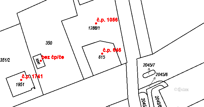 Šumperk 646 na parcele st. 815 v KÚ Šumperk, Katastrální mapa