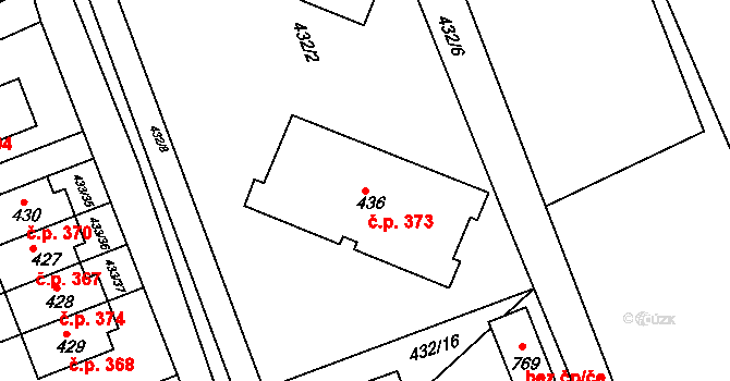 Nechanice 373 na parcele st. 436 v KÚ Nechanice, Katastrální mapa