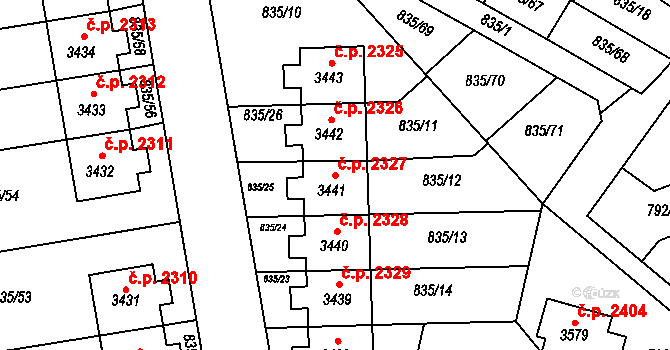 Dvůr Králové nad Labem 2327 na parcele st. 3441 v KÚ Dvůr Králové nad Labem, Katastrální mapa