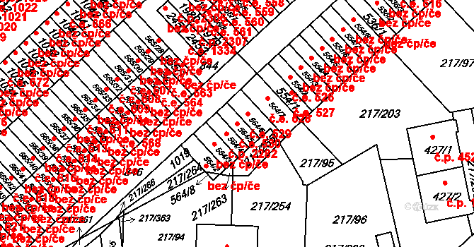 Sezimovo Ústí 530 na parcele st. 564/5 v KÚ Sezimovo Ústí, Katastrální mapa