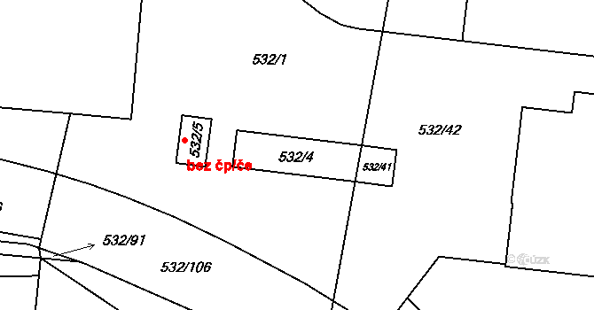 Lípa 272 na parcele st. 532/4 v KÚ Lípa nad Dřevnicí, Katastrální mapa