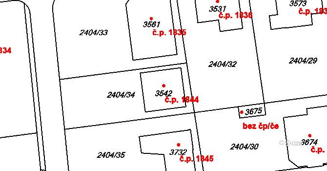 Choceň 1844 na parcele st. 3542 v KÚ Choceň, Katastrální mapa