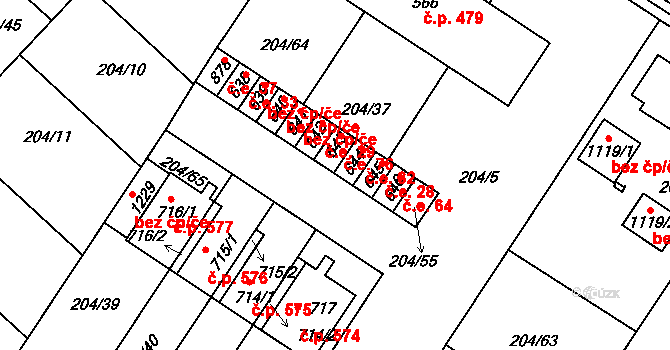 Luka nad Jihlavou 76 na parcele st. 643 v KÚ Luka nad Jihlavou, Katastrální mapa