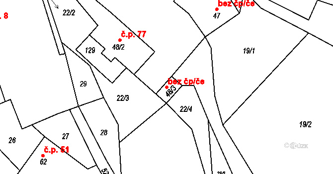 Libecina 39439763 na parcele st. 48/3 v KÚ Libecina, Katastrální mapa