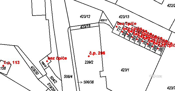Nižbor 43321763 na parcele st. 239/2 v KÚ Nižbor, Katastrální mapa
