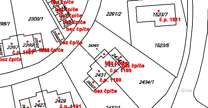 Sokolov 44374763 na parcele st. 2434/3 v KÚ Sokolov, Katastrální mapa
