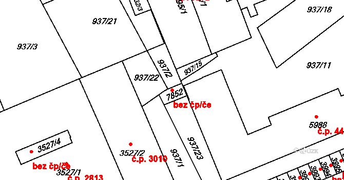 Kroměříž 46098763 na parcele st. 7852 v KÚ Kroměříž, Katastrální mapa