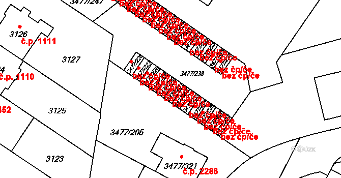 Praha 48274763 na parcele st. 3477/231 v KÚ Břevnov, Katastrální mapa