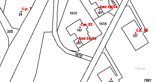 Chuderov 48633763 na parcele st. 163 v KÚ Chuderov, Katastrální mapa