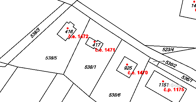 Ládví 1471, Kamenice na parcele st. 417 v KÚ Ládví, Katastrální mapa