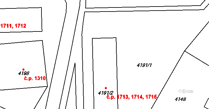 Nová Paka 1713,1714,1715 na parcele st. 4191/2 v KÚ Nová Paka, Katastrální mapa