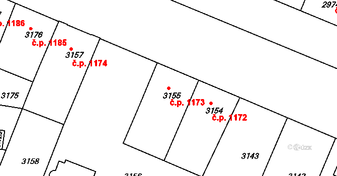 České Budějovice 3 1173, České Budějovice na parcele st. 3155 v KÚ České Budějovice 3, Katastrální mapa
