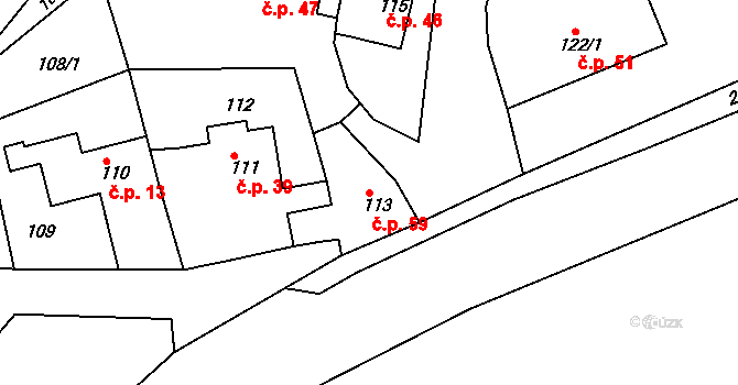 Lítov 59, Habartov na parcele st. 113 v KÚ Lítov, Katastrální mapa