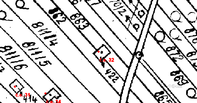 Týn nad Bečvou 32, Katastrální mapa
