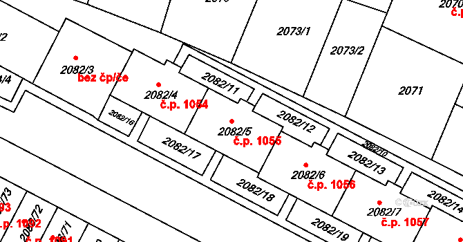 Jemnice 1055 na parcele st. 2082/5 v KÚ Jemnice, Katastrální mapa