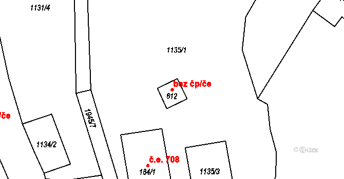 Josefův Důl 41333764 na parcele st. 612 v KÚ Dolní Maxov, Katastrální mapa