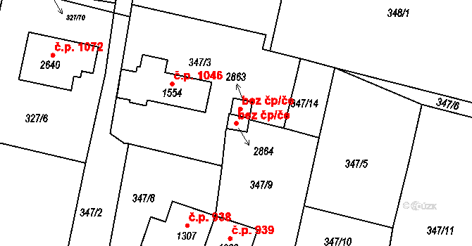 Milevsko 43173764 na parcele st. 2864 v KÚ Milevsko, Katastrální mapa