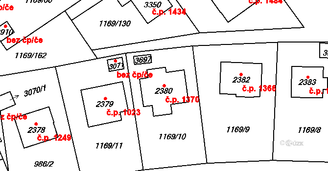 Hlinsko 1370 na parcele st. 2380 v KÚ Hlinsko v Čechách, Katastrální mapa