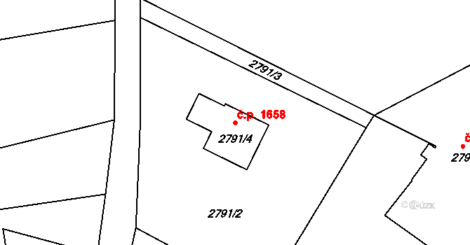 Příbor 1658 na parcele st. 2791/4 v KÚ Příbor, Katastrální mapa
