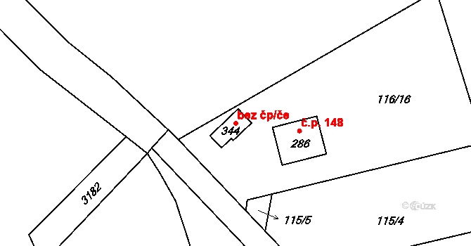 Rychnov nad Kněžnou 94887764 na parcele st. 344 v KÚ Lipovka u Rychnova nad Kněžnou, Katastrální mapa