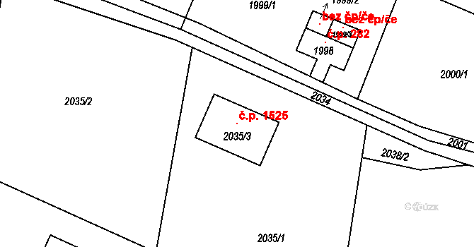 Dolní Lutyně 1525 na parcele st. 2035/3 v KÚ Dolní Lutyně, Katastrální mapa