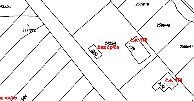 Svitavy 102606765 na parcele st. 2350 v KÚ Moravský Lačnov, Katastrální mapa