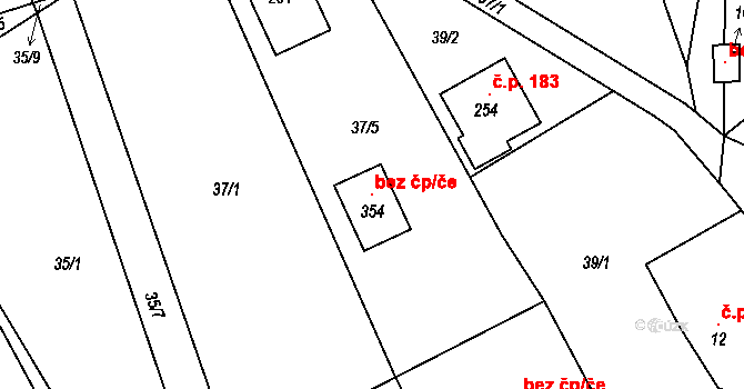 Chrudim 104614765 na parcele st. 354 v KÚ Medlešice, Katastrální mapa