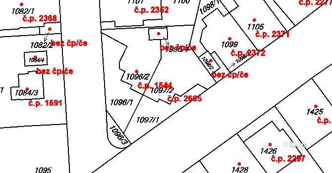 Přerov I-Město 2665, Přerov na parcele st. 1097/2 v KÚ Přerov, Katastrální mapa