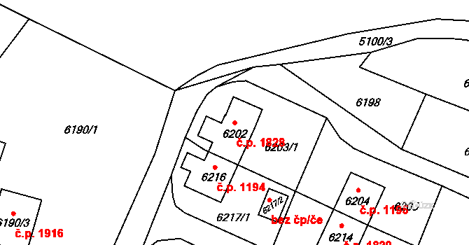 Rychvald 1828 na parcele st. 6202 v KÚ Rychvald, Katastrální mapa