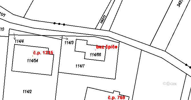 Srubec 145919765 na parcele st. 114/66 v KÚ Srubec, Katastrální mapa
