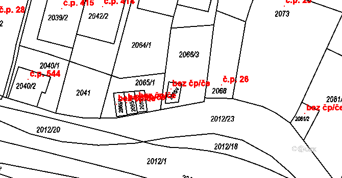 Brno 147800765 na parcele st. 2066/4 v KÚ Pisárky, Katastrální mapa
