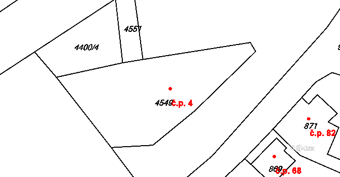 Mimoň V 4, Mimoň na parcele st. 4549 v KÚ Mimoň, Katastrální mapa