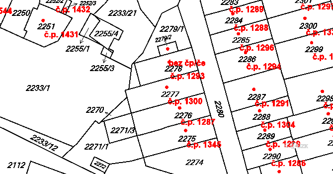 Husovice 1300, Brno na parcele st. 2277 v KÚ Husovice, Katastrální mapa