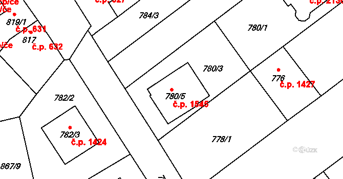 Pelhřimov 1545 na parcele st. 780/5 v KÚ Pelhřimov, Katastrální mapa