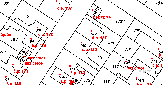 Prosetice 142, Teplice na parcele st. 109 v KÚ Prosetice, Katastrální mapa